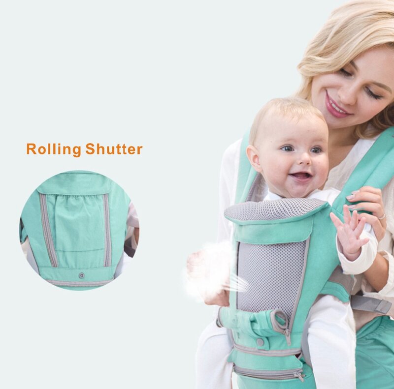 Portador de bebê ergonômico com revestimento frontal, Envoltório do bebê canguru, Sling Hipseat infantil infantil, Viagem, 0-36 meses