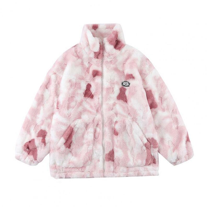 Abrigo de lana de piel sintética para mujer, chaqueta de manga larga con cuello alto, moda coreana, ropa de otoño e invierno