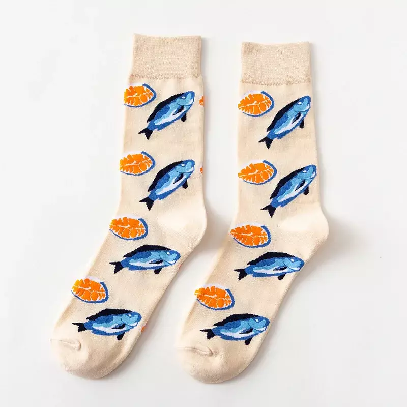 Модные Красочные мужские носки пара модных носков серия морепродуктов хлопковые носки