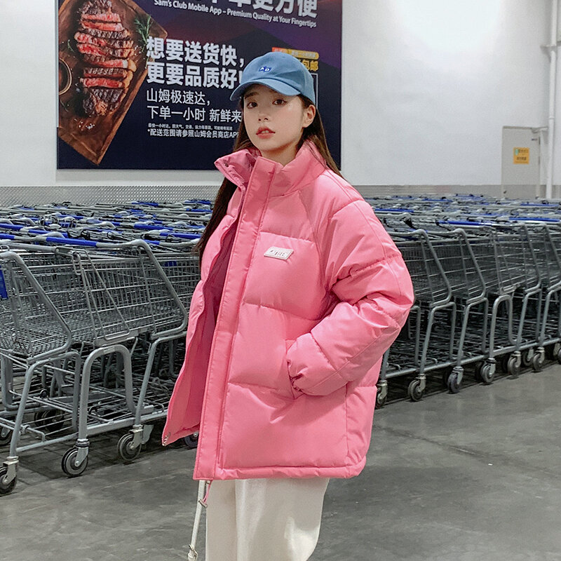 Горячая Распродажа, милое простое осенне-зимнее пальто для студентов, Женская Корейская версия, свободная облегающая Повседневная теплая куртка, парки, дешевая оптовая продажа