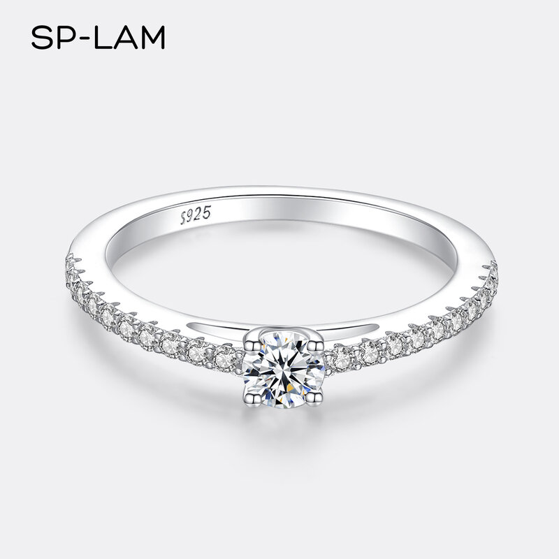 Женское кольцо с бриллиантом, маленькое серебряное кольцо с бриллиантом 0,3 карата