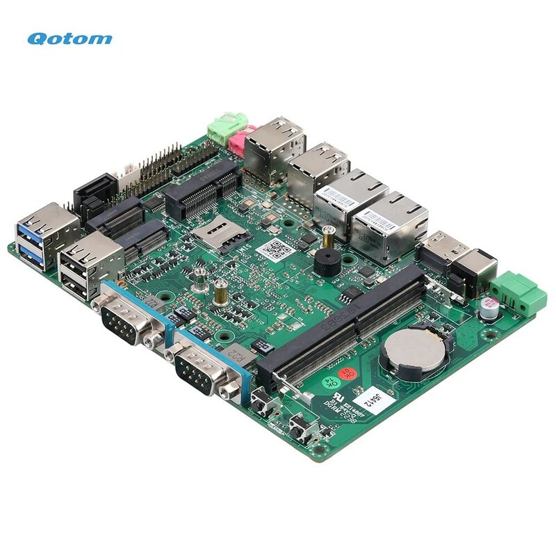 Qotom PC Industri Mini Tanpa Kipas J6412 Quad Core 2.0 GHz 5x COM VGA GPIO PS/2 Port