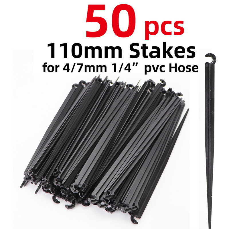 50PCS 1/4'' & 1/8'' Tubing Hose Accessories Joint Barbed Tees Cross Eng Plug Adaptors for Garden Water Connector Drip Irrigation