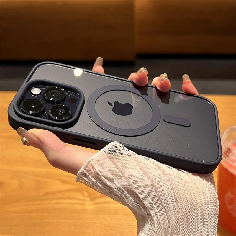 Coque Magnétique Sans Fil de Luxe, Antichoc, Souple, Transparente, pour iPhone 15, 14 Plus, 13, 12, 11 Pro Max