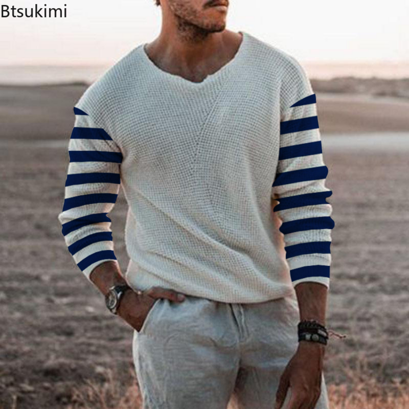 2023 Men's Knitted Loose Sweater Spring Autumn Cozy Pullover Tops O-Neck Fashion Sweater Male Fashion Clothing Sweater Men Tops