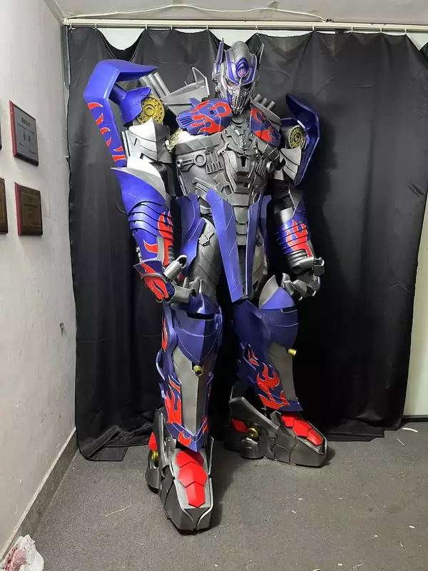 หุ่นยนต์เวทีสำคัญ Optimus vestuário armadura, หุ่นยนต์ LED, deformável, versão Humana, desempenho, vestuário armadura