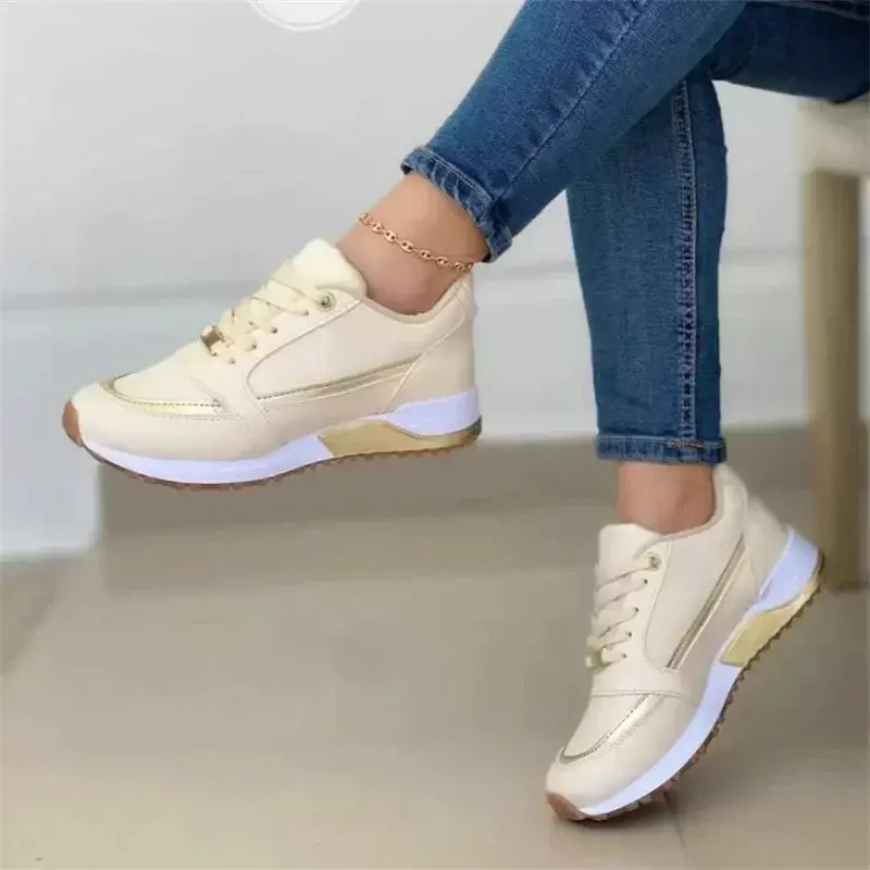 2024 Damen Mesh Sneakers Patchwork Schnürschuhe flache Schuhe für Frauen leichte Damenschuhe klassische vielseitige Zapatillas de Mujer