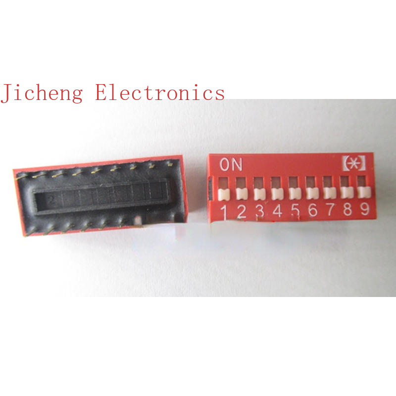 Interruptor de palanca de 10 piezas, interruptor DIP -DS8P en Línea 2*8 = 16P 2,54mm, paso rojo