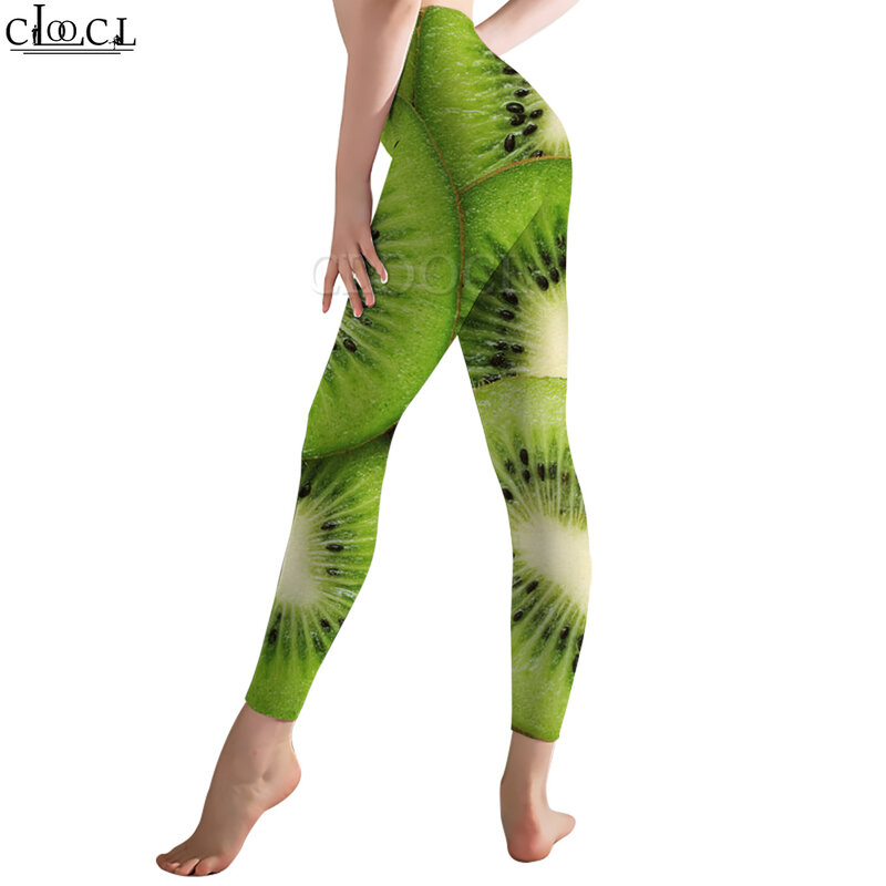 CLOOCL moda na co dzień kobiety Legging pyszne Kiwi plastry wzór 3D drukowane spodnie dla kobiet Gym Workout bezszwowe legginsy