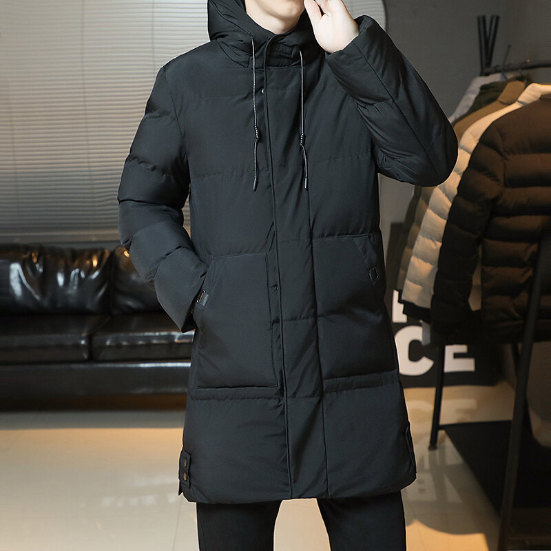 Giacche invernali per uomo giacche lunghe in cotone Casual con cappuccio parka caldo più spesso capispalla uomo cappotti invernali giacche Slim Fit M-7XL