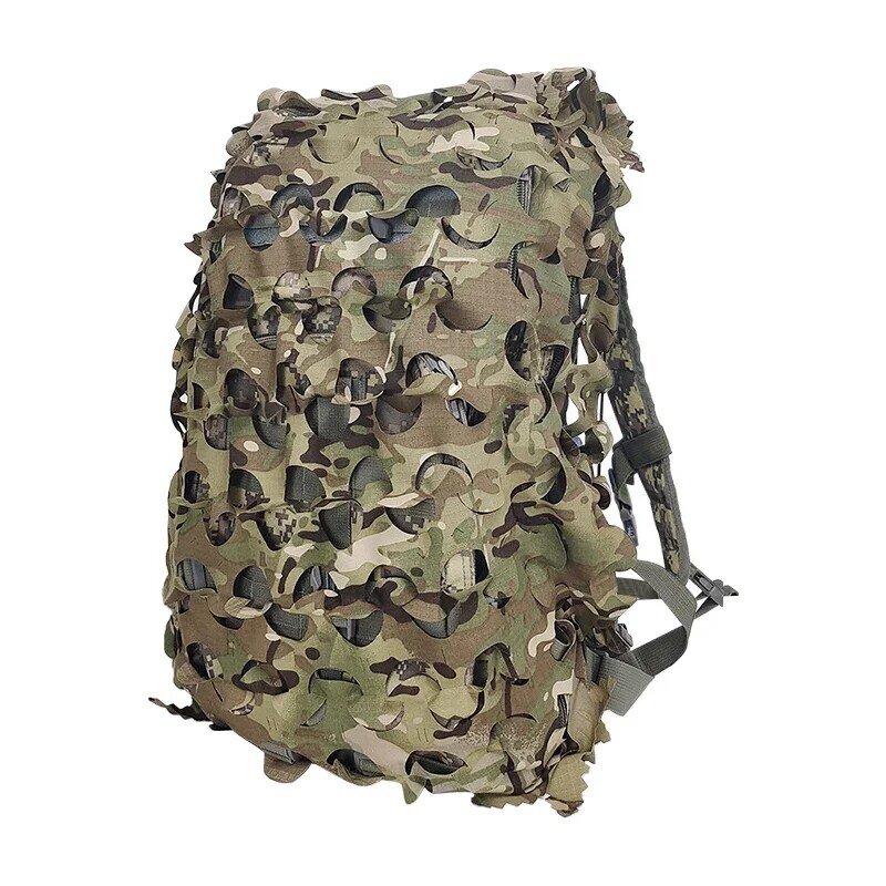 3D Camo Net Backpack Cover 60L 80L Laser Cut Camouflage Hunting Backpack Cover Paintball Paratrooper Hunting Accessories