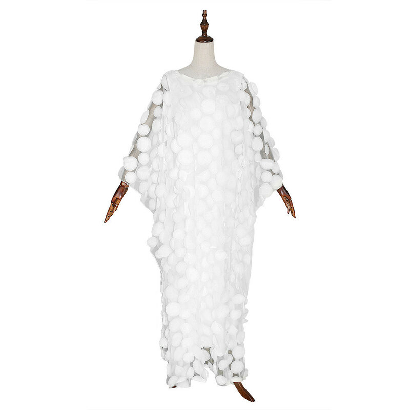 Afrykańska sukienka damska sprzedająca trójwymiarowy haftowany okrągły kołnierz rękaw w kształcie skrzydła nietoperza luźna duża szata kamizelka 105 #