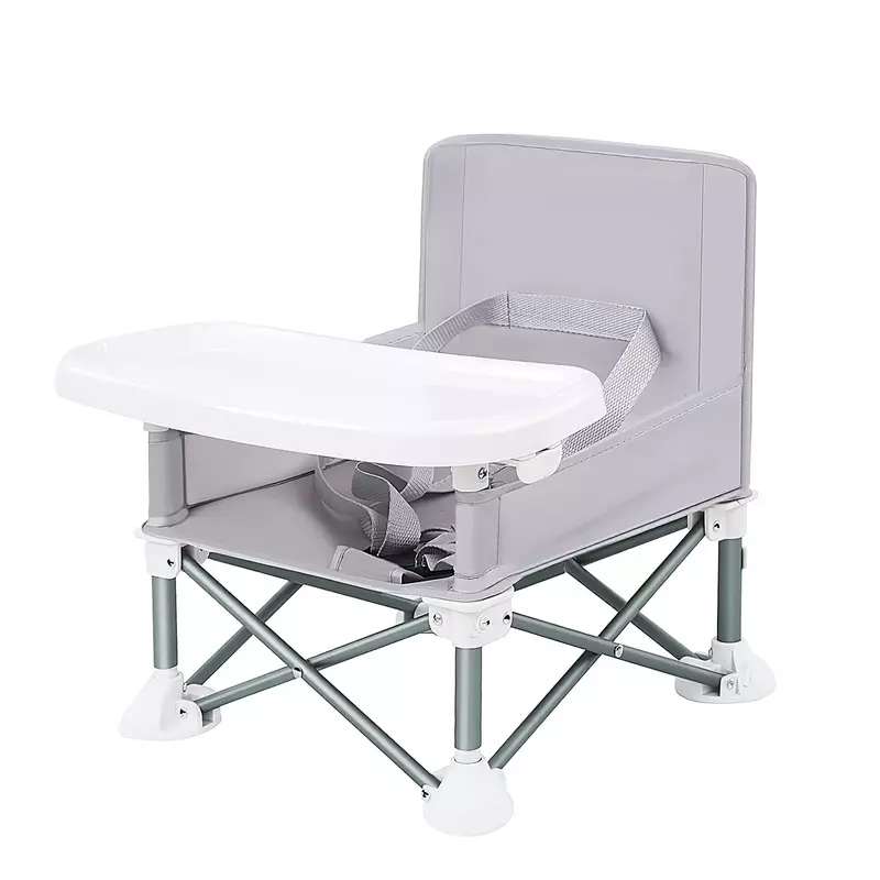 Cadeira portátil dobrável do bebê com cinto seguro, liga de alumínio, uso compacto, interno e exterior, curso fácil, piqueniques do acampamento