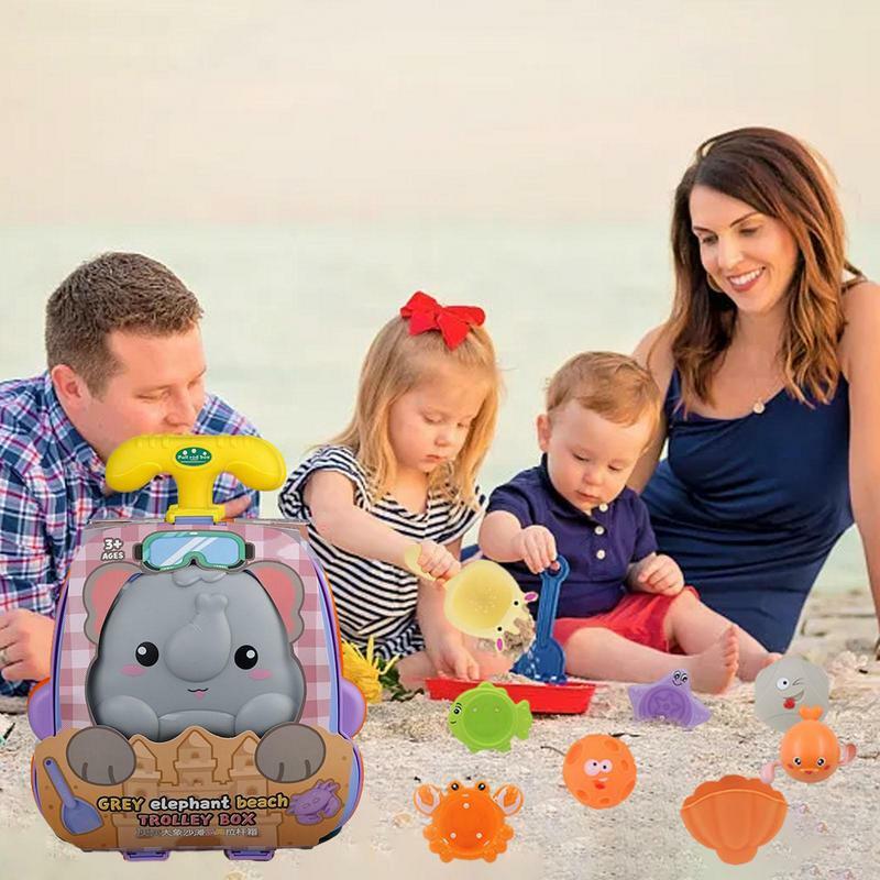 Portable Beach Sand Toy Set para crianças, carrinho, jogos ao ar livre, brinquedos de praia, presente para crianças, crianças, meninos, meninas, verão