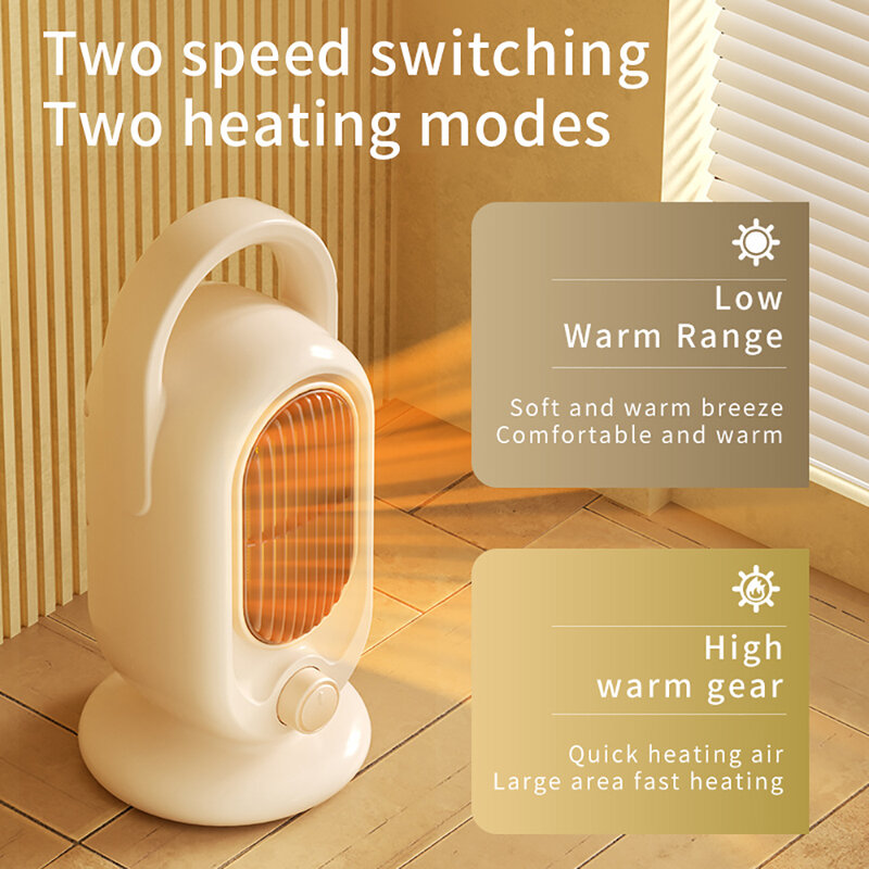 Calentador de espacio portátil de 1200W con dos termostato ajustables, calentador de cerámica PTC, ventilador para el hogar, calentador eléctrico para habitación