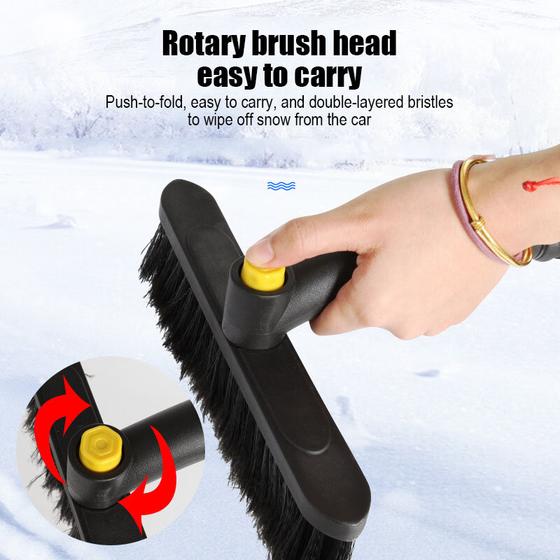 3 In 1 Winter Deicer Car Snow Shovel Retractable Snow Removal Shovel for Vehicles Multifunctional Vehicle Snow Shovel with Brush