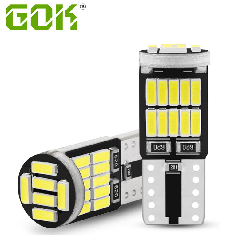 100PCS T10 W5W 194 501 Led Light Canbus No Error Roof Car Door Interior T10 26 SMD 4014 Chip Pure White Instrument Bulb Lamp