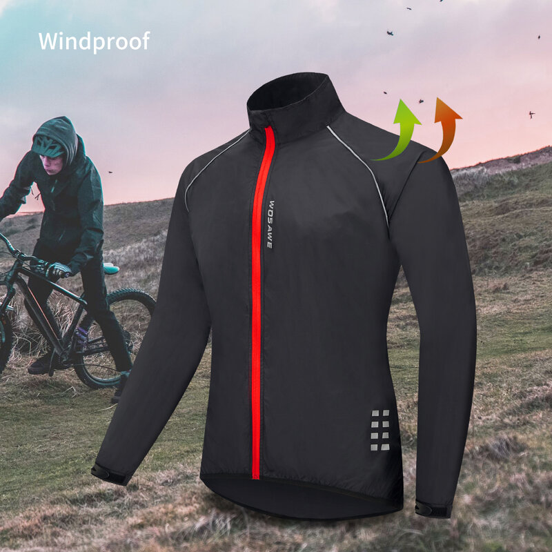 Half Price Promotion Men's Cycling Windbreaker Reflective Jacket Windproof Bike Jacket Water Resistant Fishing Camping Jacket