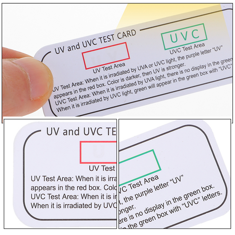 Tarjeta de prueba Uv de 5 piezas, identificadores de tarjetas Cardc, luz ultravioleta, tira de papel para interiores, indicador de dispositivo