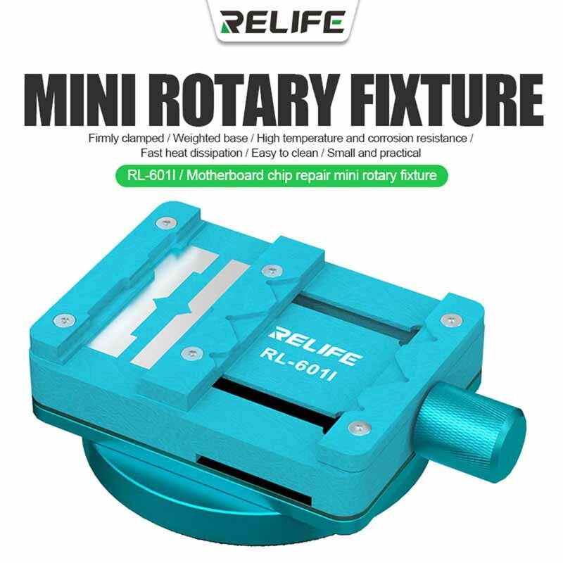 RELIFE RL 601I Bo Mạch Chủ Chip Sửa Chữa Mini Xoay Đèn Có Thể Tháo Rời Bàn Xoay Điện Thoại PCB Đa Chức Năng Kẹp Chip BGA Jig