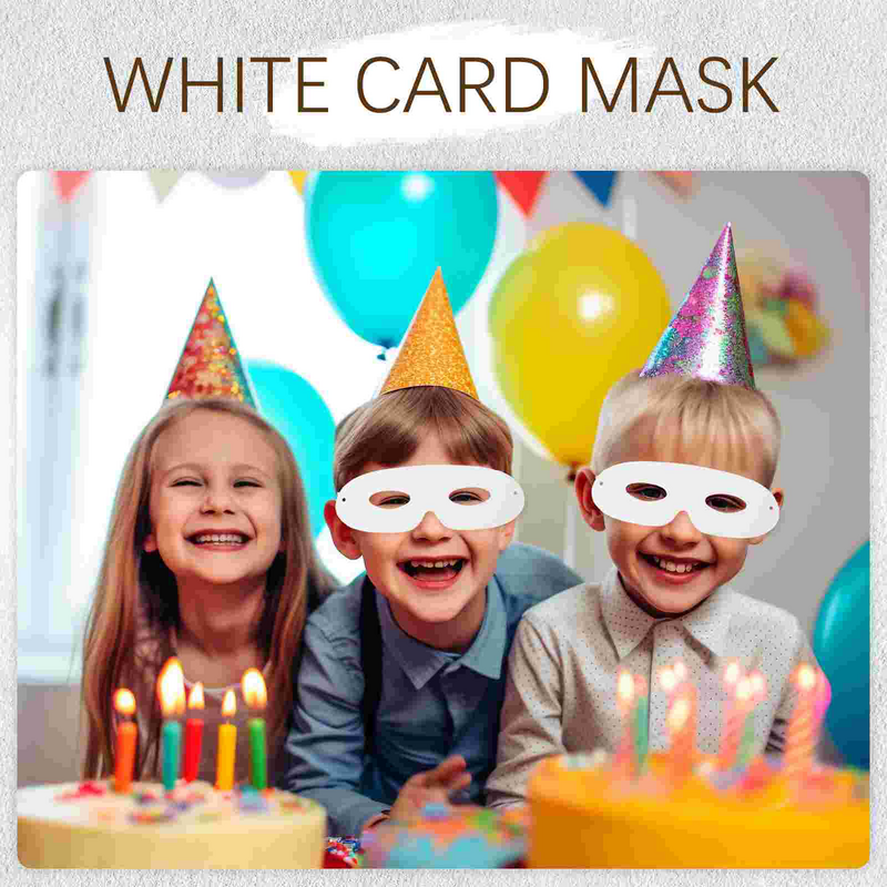 Máscara de papel en blanco para Cosplay, máscaras artesanales pintadas a mano, decoración de mascarada de Ojo Blanco