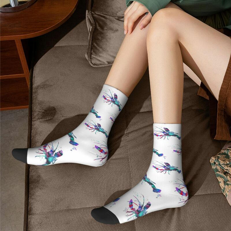 Langosta 1 calcetines Harajuku absorbentes de sudor, medias largas para todas las estaciones, accesorios para hombres y mujeres, regalo de cumpleaños
