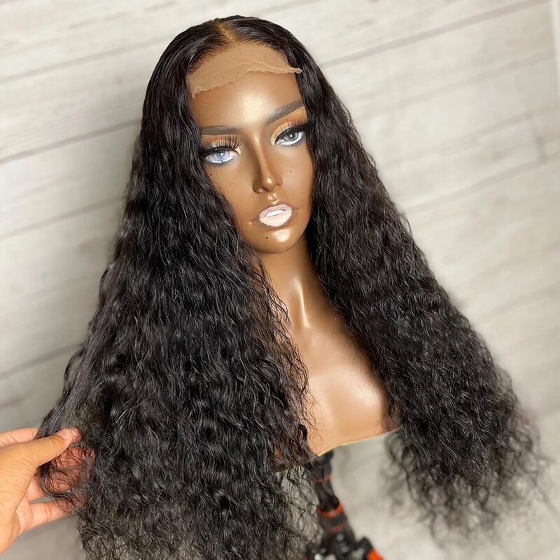 26 inch kinky curly women180% density lace front wig free part natural hairline baby hair without glue warm black