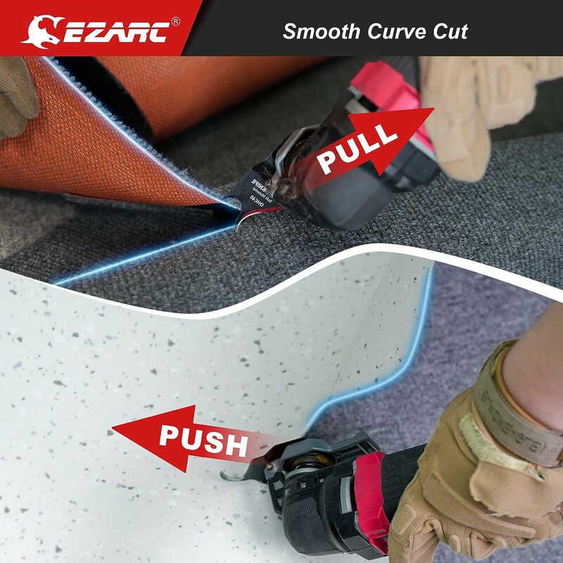 EZARC Oscillating Multi tool Hook Knife Blade, 3PCS Multitool Saw Blades for Cutting Soft Materials Roofing Shingles, PVC Carpet