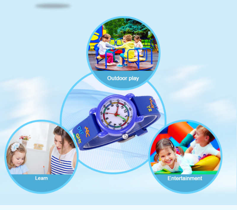 Часы Детские Водонепроницаемые силиконовые, на Возраст 3-10 лет