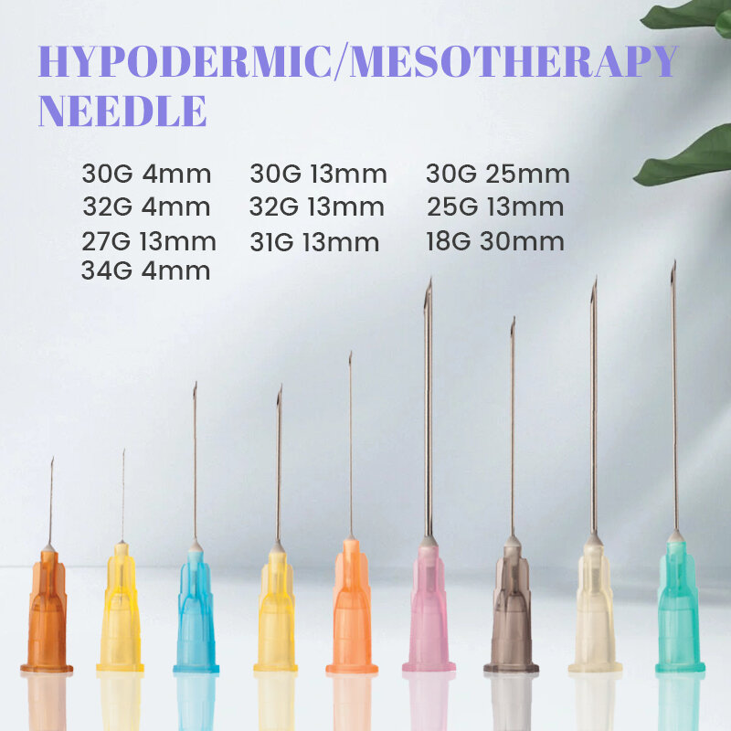 Disposable Sterile Sharp-tip Needle 30G 32G 34G 1.5/2.5/4/6/13/25mm Small Painless Teeth Irrigator Skin Care Tool Parts