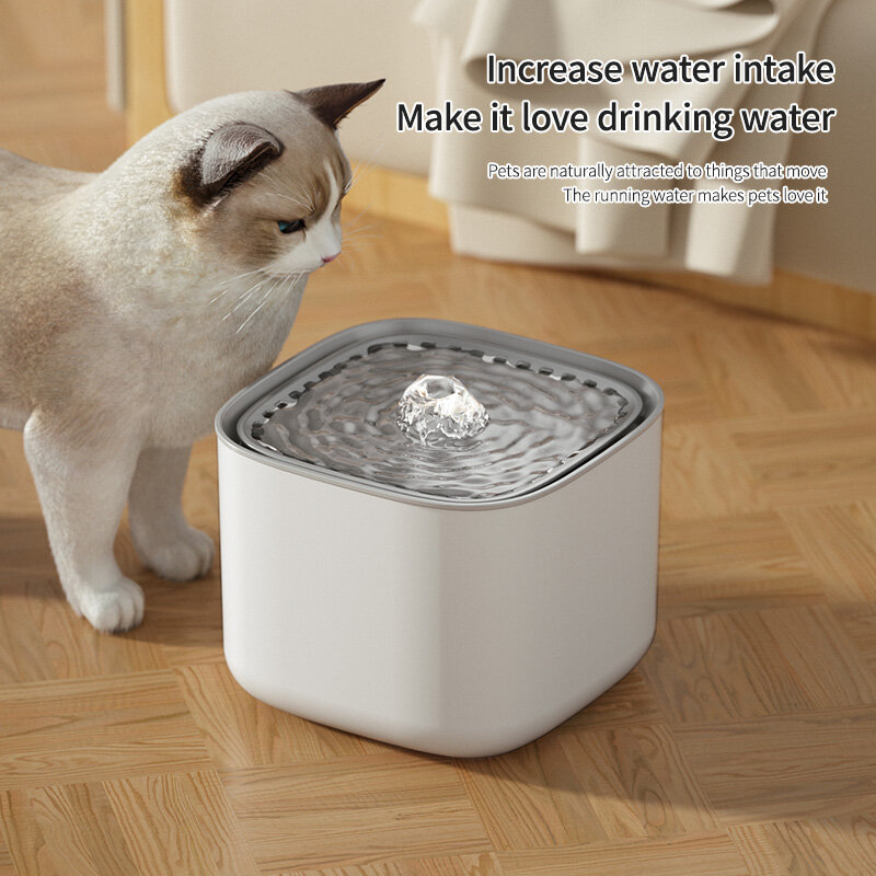 Питьевой фонтан для кошек, автоматический диспенсер для воды большой емкости с фильтрующим фильтром, бесшумный USB-фильтр, 3 л