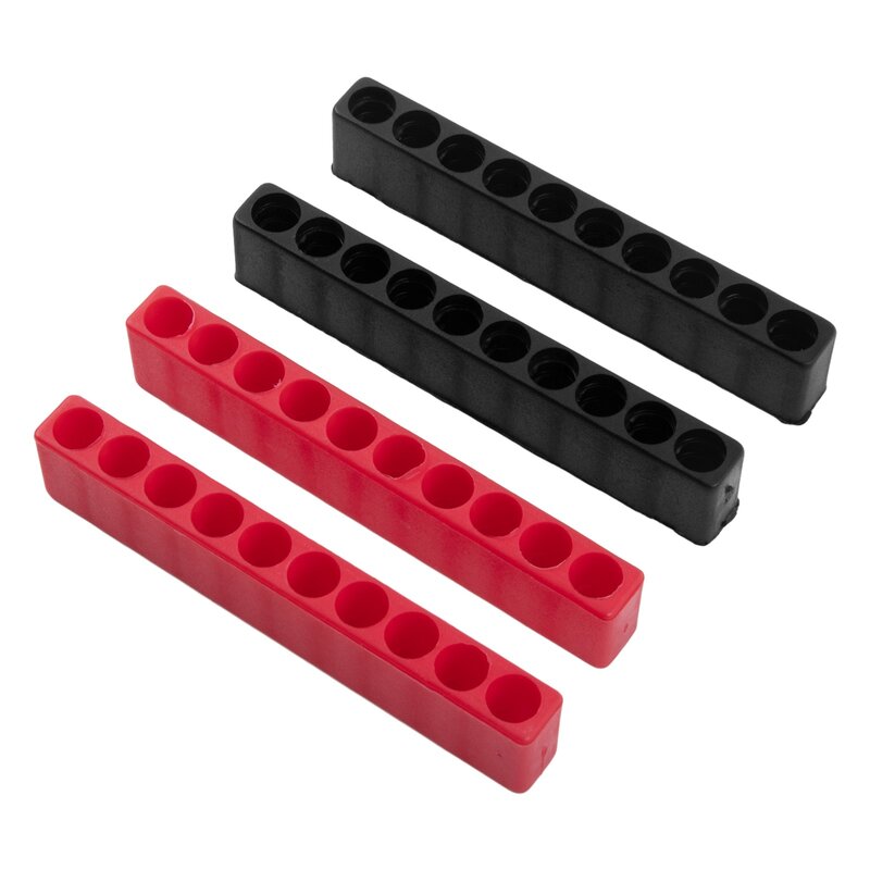 Czarno-czerwony schowek na śrubokręty Plastikowy sześciokąt 1/4 cala 10 otworów na narzędzia sześciokątne 1/4 cala 1/4 cala sześciokątny