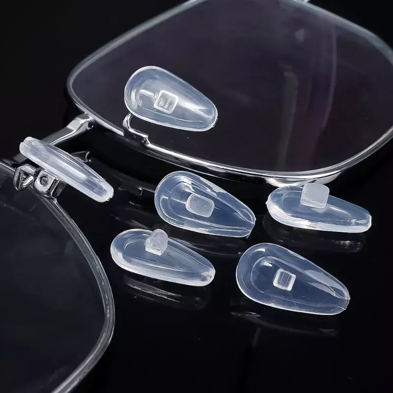 Tampons antarctateurs pour lunettes avec tournevis, silicone adhésif souple, plaquettes transparentes non aldes, accessoires de lunettes, 2-40 pièces