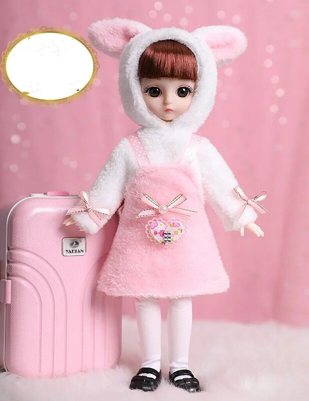 30cm boneca bonito bjd com olhos grandes brinquedos diy princesa vestido make-up blyth bonecas presentes para menina princesa brinquedos