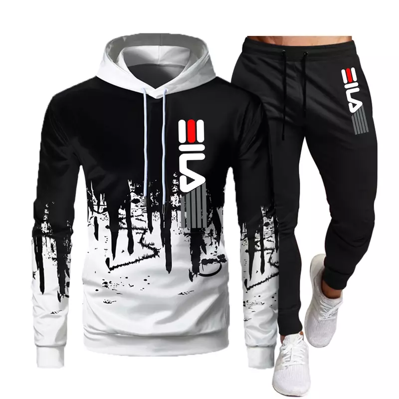 2023 Brand Autumn and Winter Hoodie Suit Men's Fashion Hoodie Brand Pants Casual Jogging Suit Sports Wear Sweatshirt