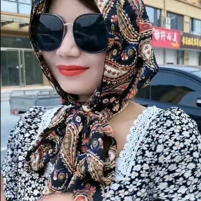 Muslimischer Schal neue simulierte Seide Band Hut Kopf ethnische Abdeckung Sommer Freizeit Stirnband Kopftuch Ramadan Hut Islam Headwrap