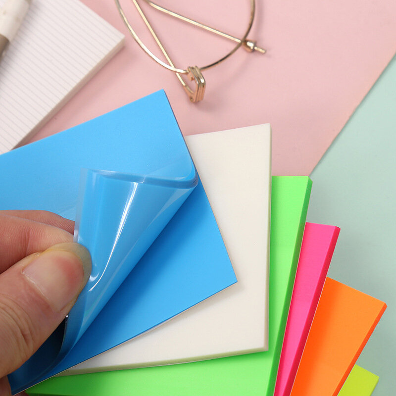 50 arkuszy kreatywny wodoodporny PET przezroczysty Memo przyklejony karteczki do notowania Plan dzienny naklejka notatnik biuro szkolne papiernicze