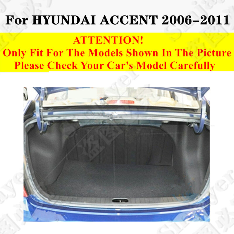 Alfombrilla de maletero de coche de lado alto para HYUNDAI Accent 2011, 2010, 2009, 2008, 2007, 2006, bandeja de maletero trasera, almohadilla de equipaje, forro de carga trasero, parte de alfombra
