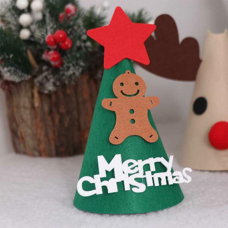 Chapéu decorativo do Feliz Natal para crianças e adulto, Papai Noel, partido dos desenhos animados, feltro animal, Xmas