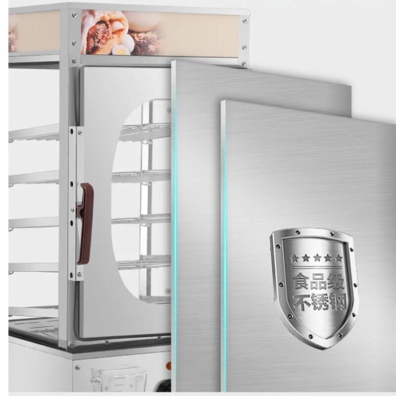 Forno de cozimento comercial desktop máquina de cozimento pão de vidro caixa de conveniência loja vapor isolamento gabinete