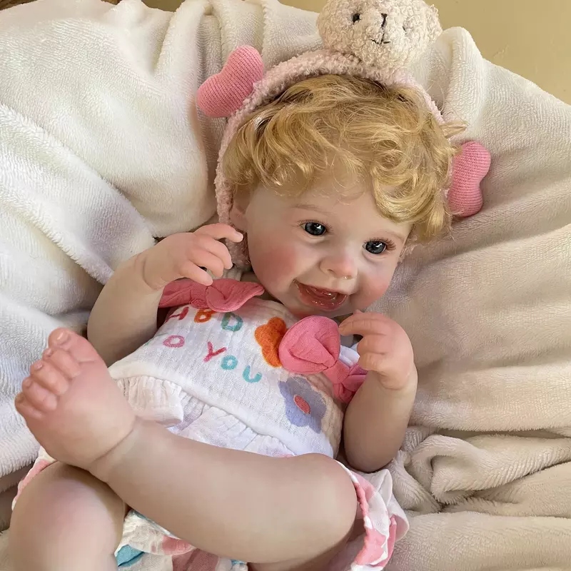 45cm Harper Girl Bebe wieder geborene Puppen ganze Silikon Vinyl Puppe gemalt Neugeborene Baby puppen für Geschenk wieder geboren