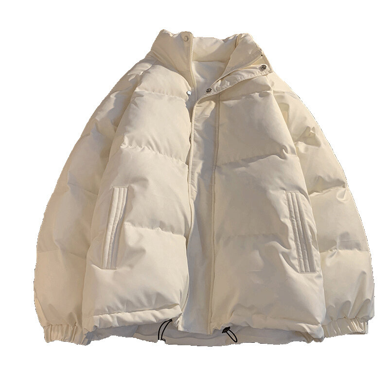 2023 여성용 겨울 재킷, 폴리에스터 지퍼 코트, 단색 패딩 코트, 따뜻한 파카, 스트리트웨어