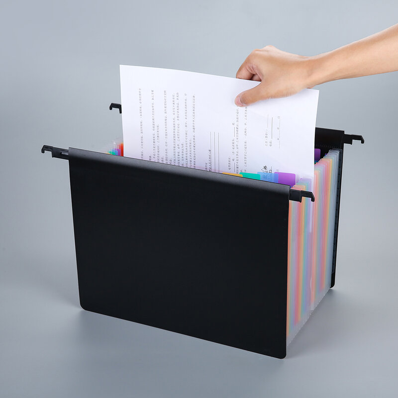 A4 hanging organ folder with Large capacity multi-layer Plastic Expanding file folder with 13/25 dividers Wallet folder