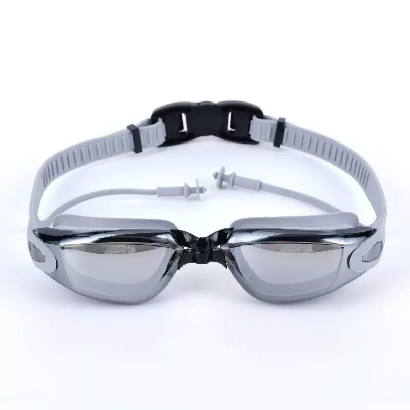 Óculos de natação profissionais para homens e mulheres, óculos impermeáveis e anti-nevoeiro com tampões para piscina e adulto