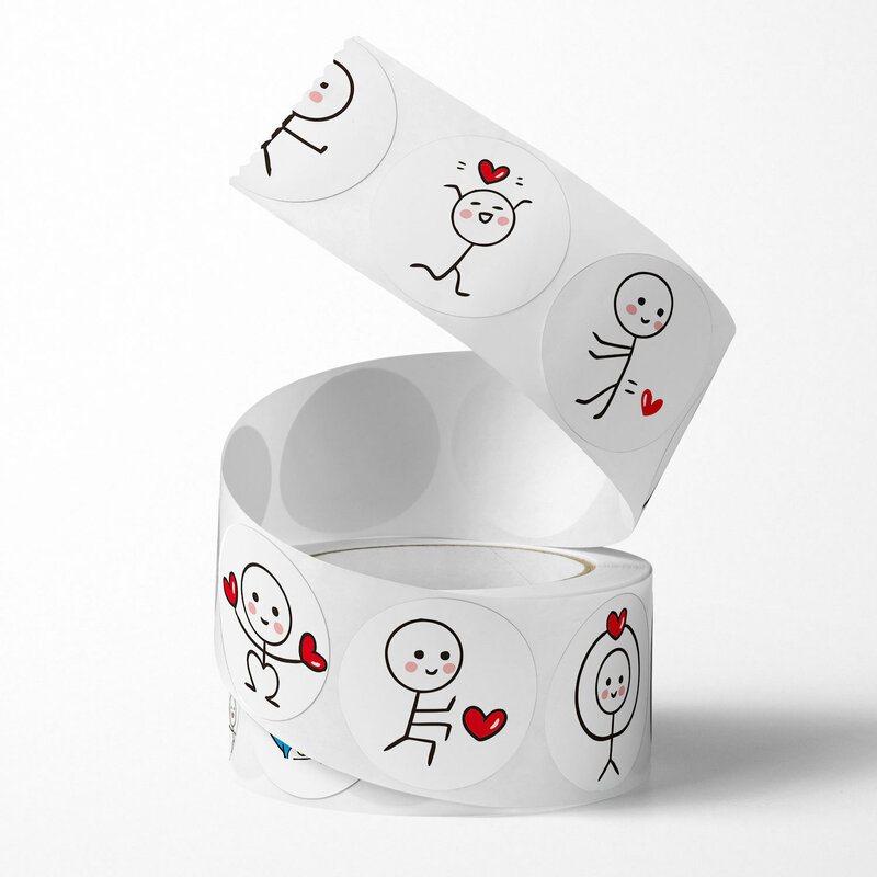 100-500 buah stiker Hari Valentine label cinta untuk dekorasi hadiah liburan pernikahan stiker segel amplop Scrapbooking
