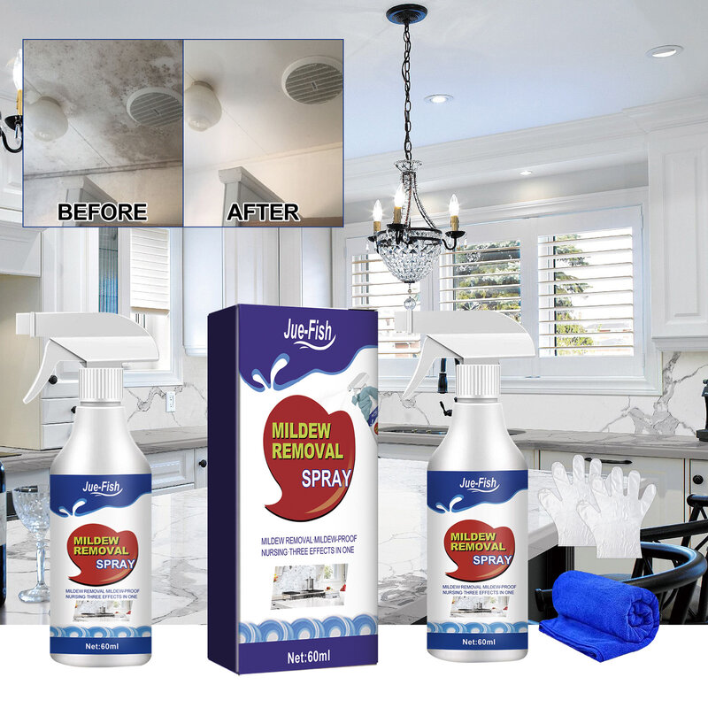 Spray de eliminación de moho para el hogar, limpiador de moho de azulejo, líquido de limpieza de moho de pared, previene el baño