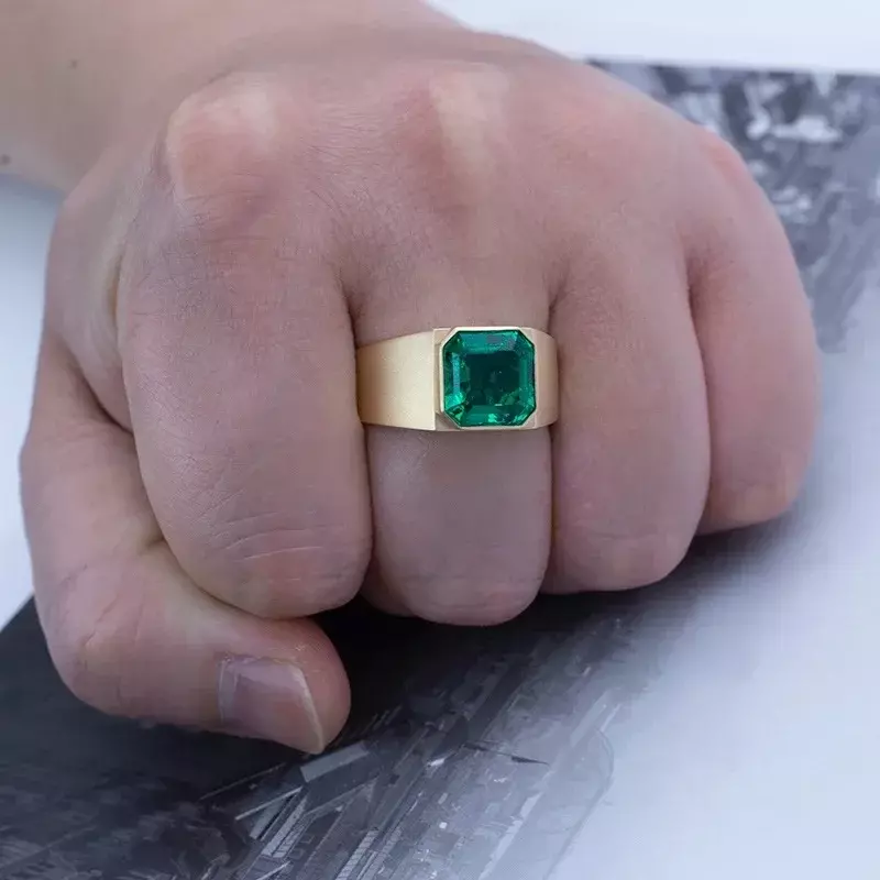 Ruif custom ized 9k/14k/18k gold labor smaragd ringe für männer top beliebt auf europa und america high schmuck MSR-530