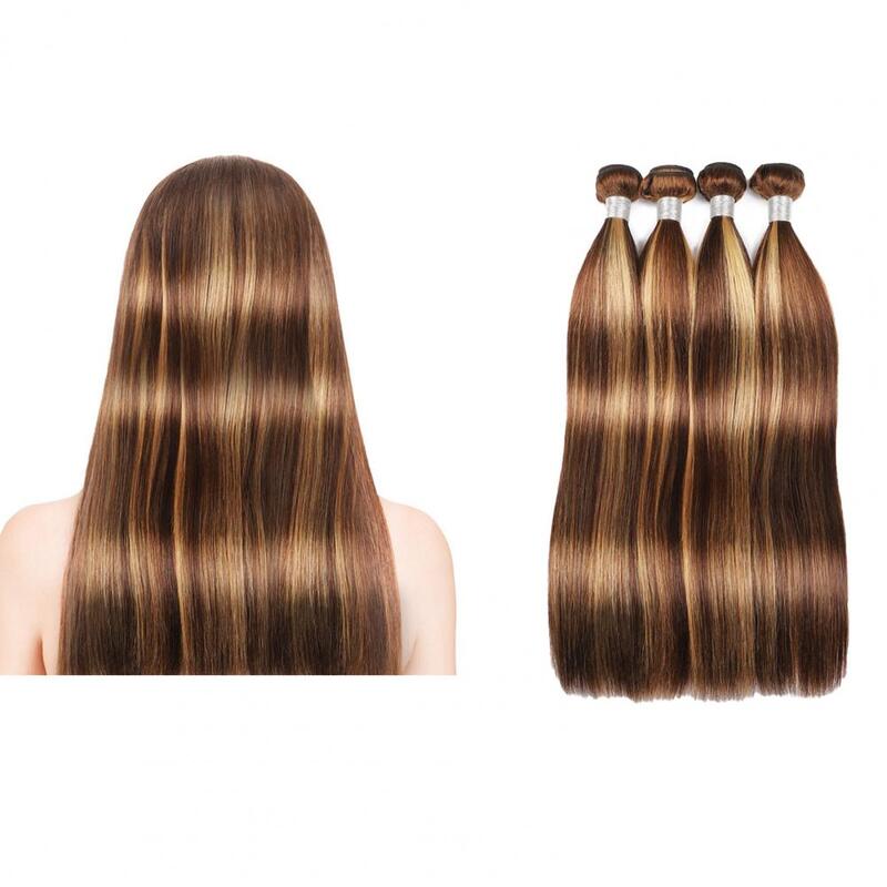 Parrucca anteriore del merletto delle donne che evidenzia le parrucche umane di colore marrone lungo fasci di capelli umani capelli lisci estensione dei capelli del fascio