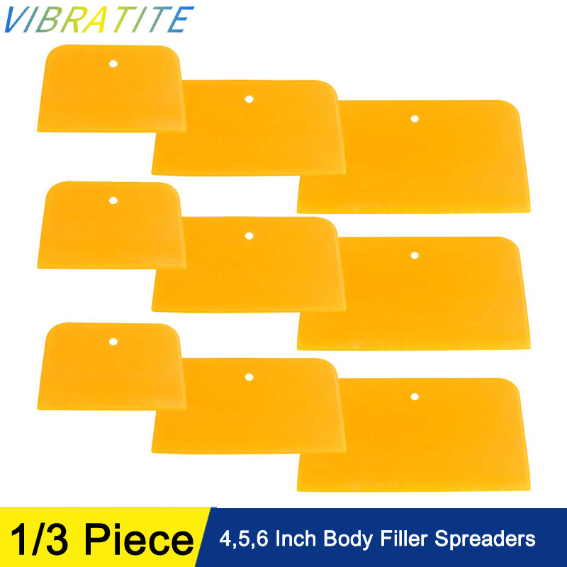 Body Filler Spreaders Automotive Body Fillers 4,5,6 Inch Reusable Spreader for Applying Fillers Putties Glazes Caulks and Paint