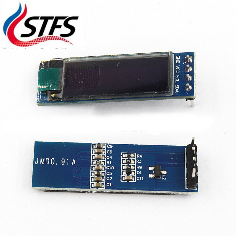 0.91 Inch Oled Module 0.91 "Wit/Blauw Oled 128X32 Oled Lcd Led Ssd1306 Display Module 0.91" Iic Communiceren Voor Arduino